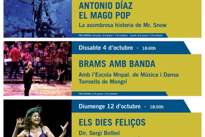 Antonio Díaz, Brams + EMMT i Els dies feliços, el cartell d'aquest setembre i octubre