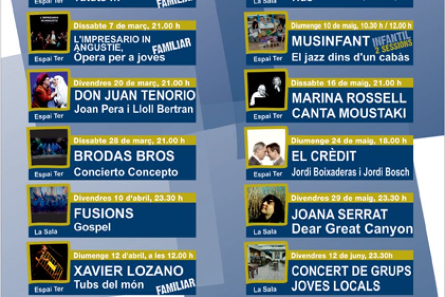 Ja tenim la programació de gener a juny de l'Espai Ter Ja tenim la programació de gener a juny de l'Espai Ter
